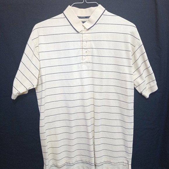 Steve Striker Fairway Golf Polo Shirt Mens Large Yellow Stripe Short Sleeve - Picture 1 of 3